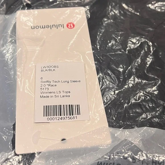 NWT Lululemon Swiftly Tech Long Sleeve 2.0 Race Shirt Size 6 BLACK - Picture 5 of 5